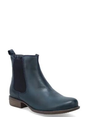 Miz Mooz Leather Chelsea Ankle Boot in Teal-Blue